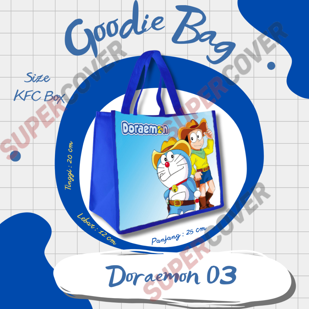 

Goodie Bag Gambar Kartun Doraemon 03 Warna Biru Tua Untuk Acara Ulang Tahun, Aqiqah, Sunatan Dan Lain lain.