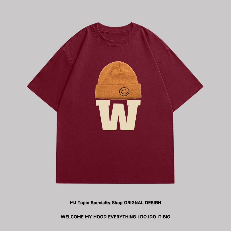 kaos laki laki kaos hitam katun baju kaos lengan pendek  baju pria kaos kerah kaos termurah kaos abu abu kaos pasangan baju atasan pria-BURGUNDY