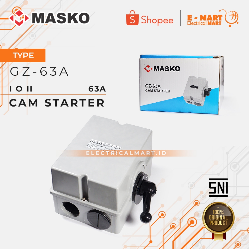 MASKO Handle Camstater GZ-63A Ohm Saklar 63Ampere I 0 II