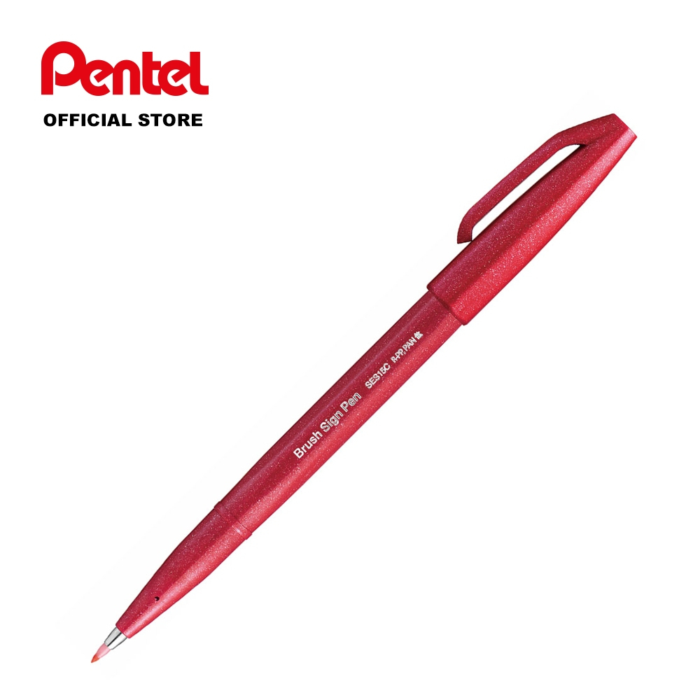 

Pentel Brush Sign Pen Red/Merah (SES15 C - B)