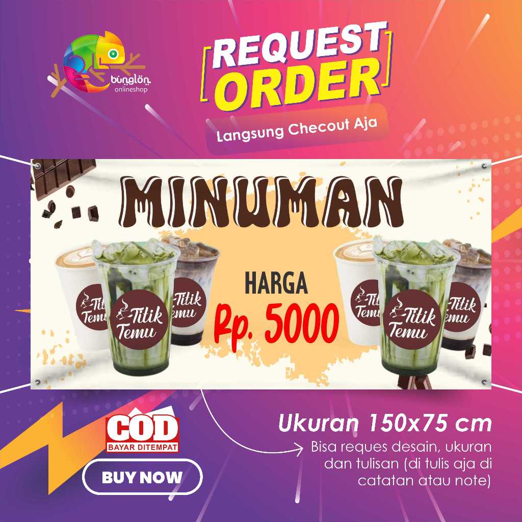 Banner 150X75 Minuman Custom Desain