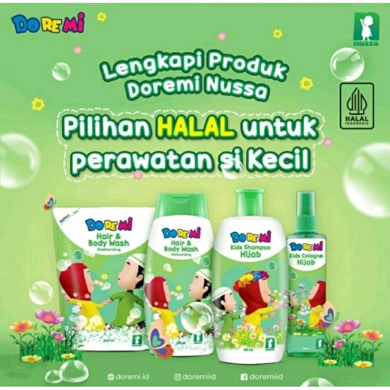 Doremi Nusa Rara Kids Series | Hair & Body Wash | Kids Shampoo Hijab | Kids Cologne