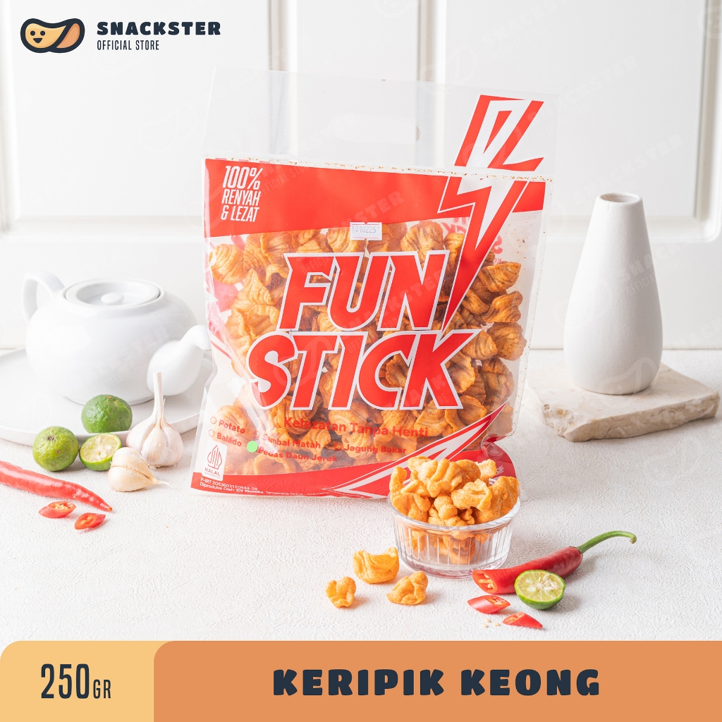 

SNACKSTER Keripik Jagung Keong Balado Pedas Daun Jeruk 250 gr