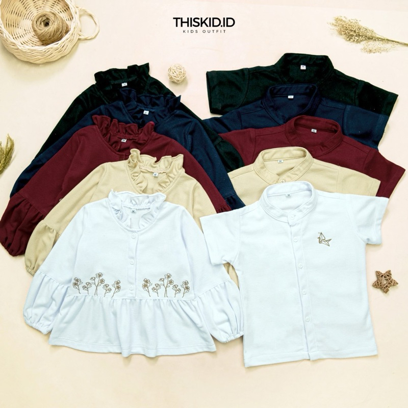 Atasan Anak Arfa couple setelan anak bahan CVC pique hexagon