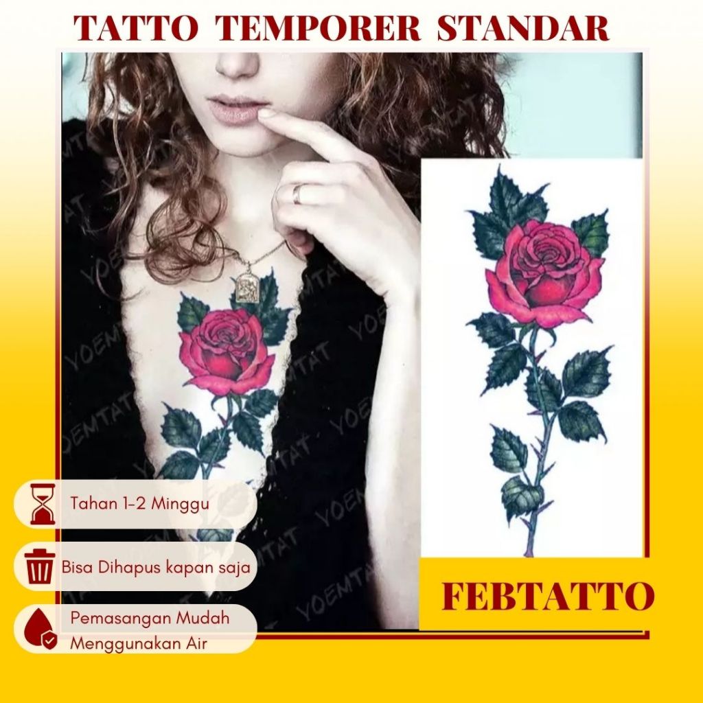 Tato Temporer Ukuran 21cmx11cm Tato Lengan Tato Dada Tato tangan Tato Kaki Tato Punggung Tato Jari  