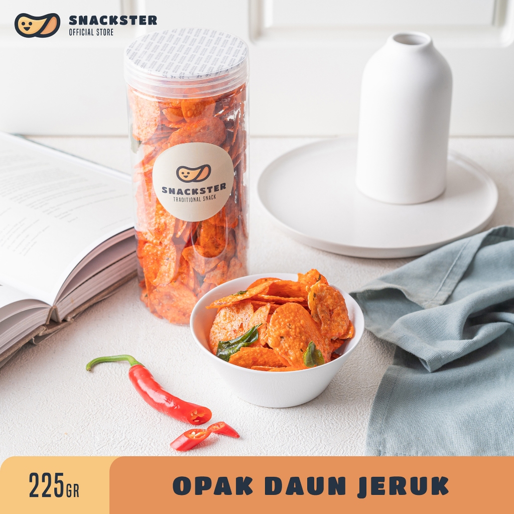 

SNACKSTER Opak Mini Singkong Pedas Daun Jeruk Premium Toples 225 gr