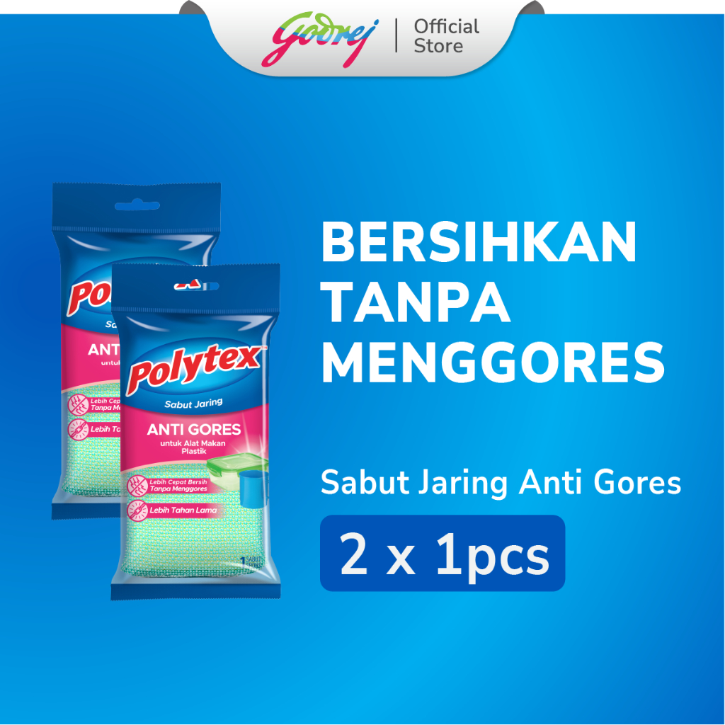 Polytex Sabut Jaring Anti Gores untuk Alat Makan Plastik x2