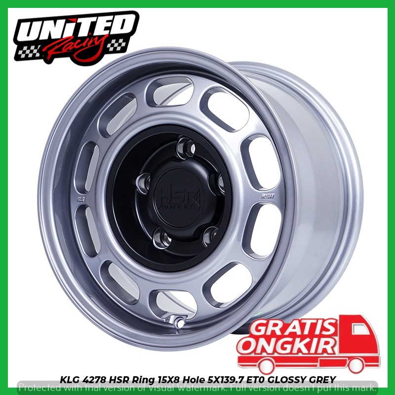 VELG MOBIL RING 15 FEROZA TAFT JIMNY R15 PELEK MOBIL OFFROAD HSR KLG GREY