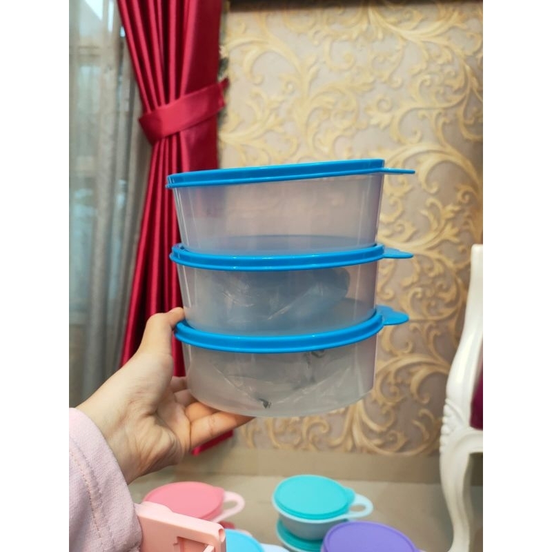 Tupperware Original Promo Bowl Set Biru Mangkok biru kuping