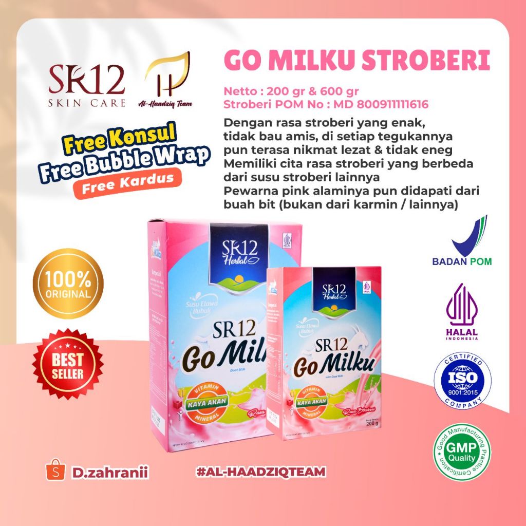 

SR12 100%ORI-SUSU KAMBING GO MILKU STROBERI SUSU KAMBING ETAWA BUBUK