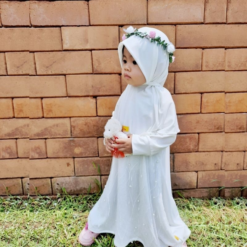 Gamis Bayi Q-La (Rumaysha Set) || Gamis Bayi Putih