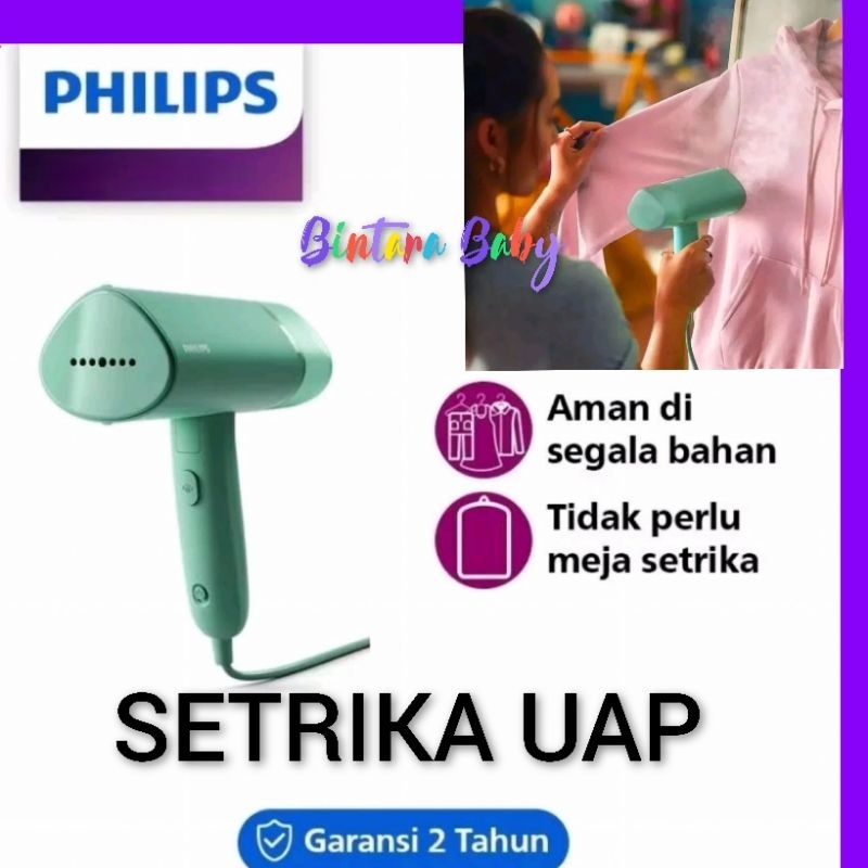 Philips Setrika Uap Portable Travel Bisa dilipat Garansi / Handheld Steamer Philips / Setrika Philip