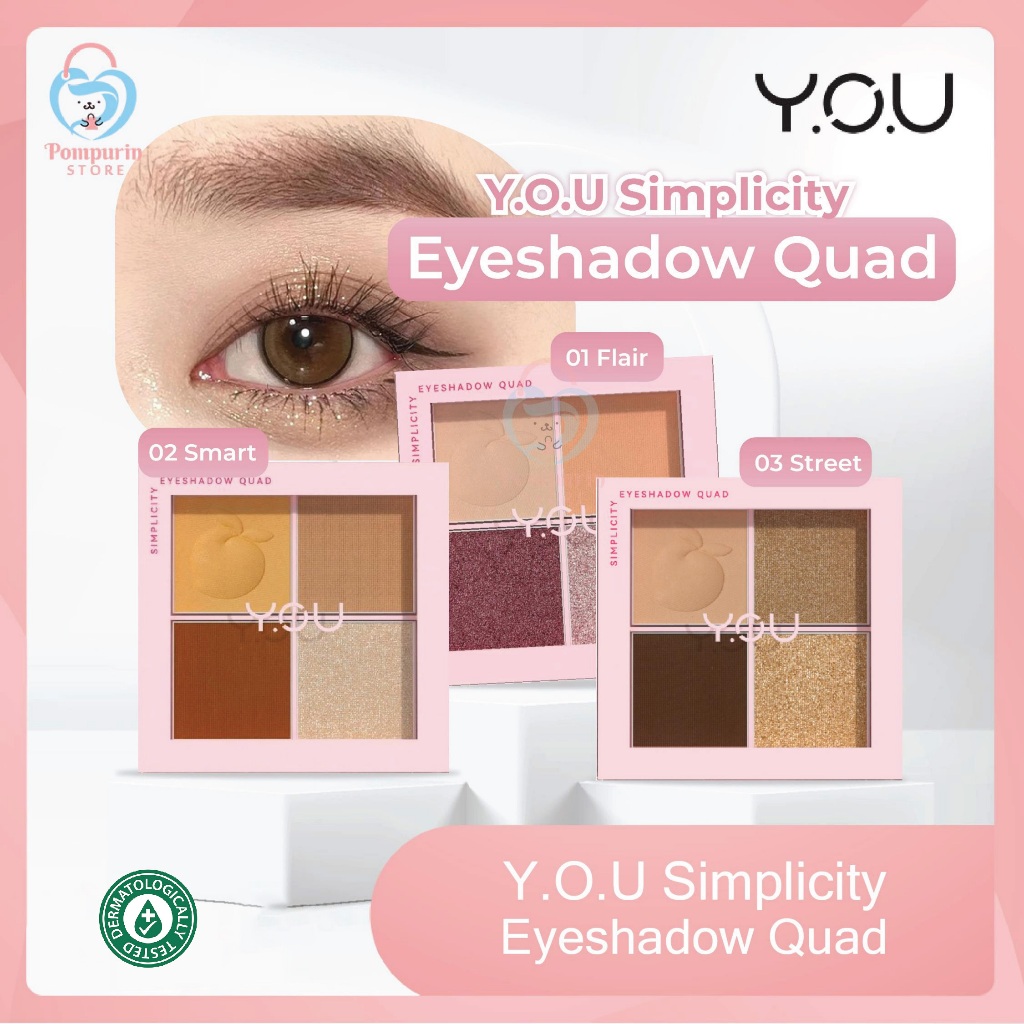 YOU The Simplicity Eyeshadow Quad - Kosmetik Mata by Y.O.U Makeup
