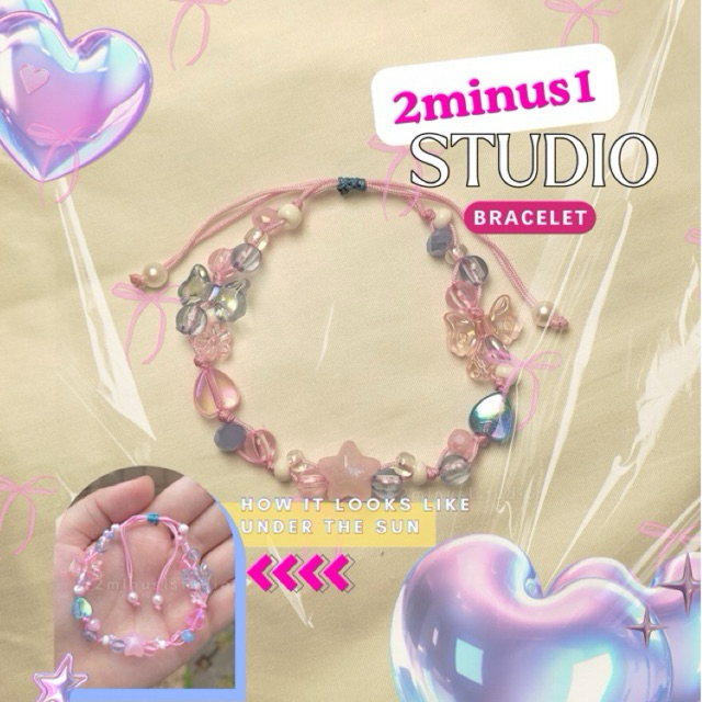 Rose Quartz Serenity Bracelet Seventeen Gelang Tali Serut