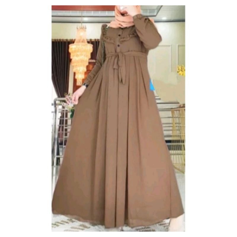 SAUDAH GAMIS MUSLIM GAUN WANITA LEBARAN POLOS