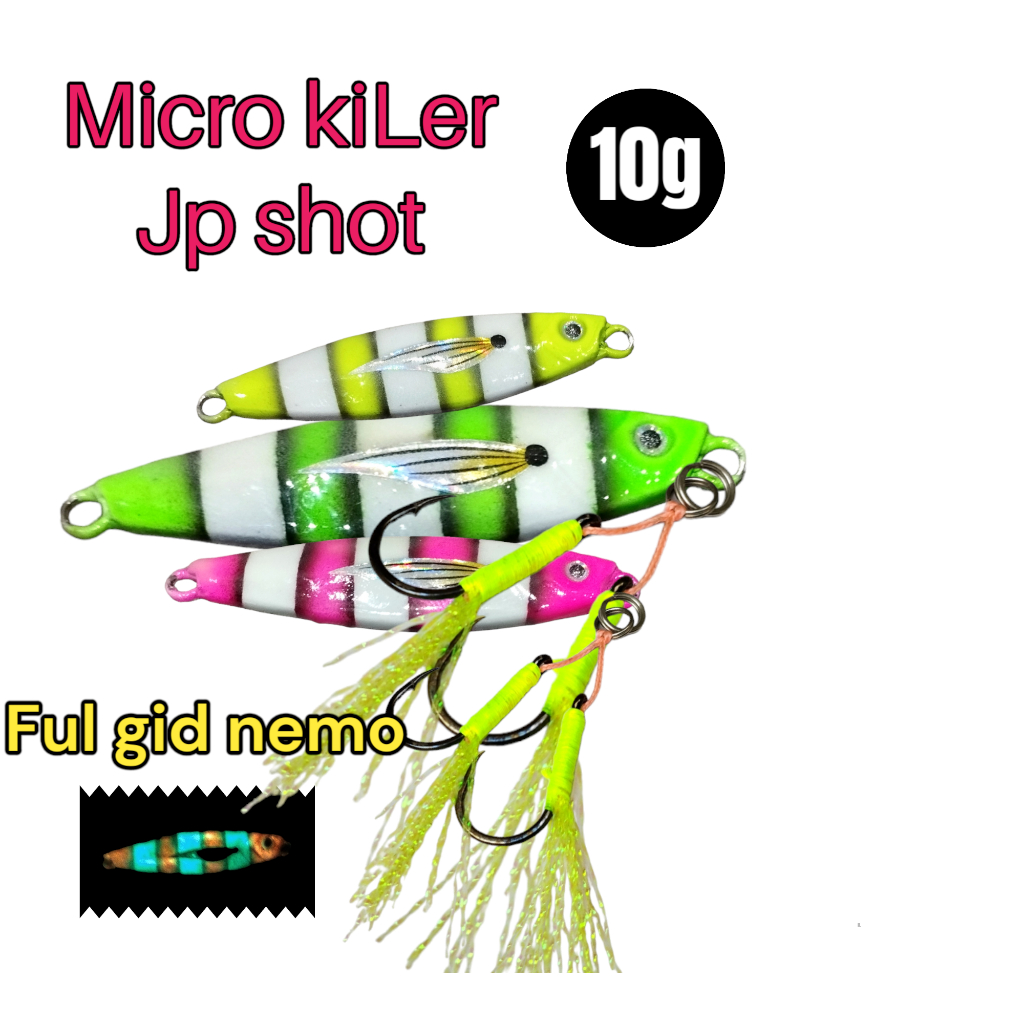 micro kiler 10g seat kail asist ful gid menyala dalam gelap umpan jigging umpan casting umpan pancin