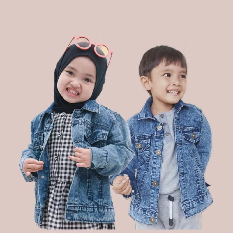 Jaket Jeans Anak Laki-laki Perempuan 1-8 tahun.