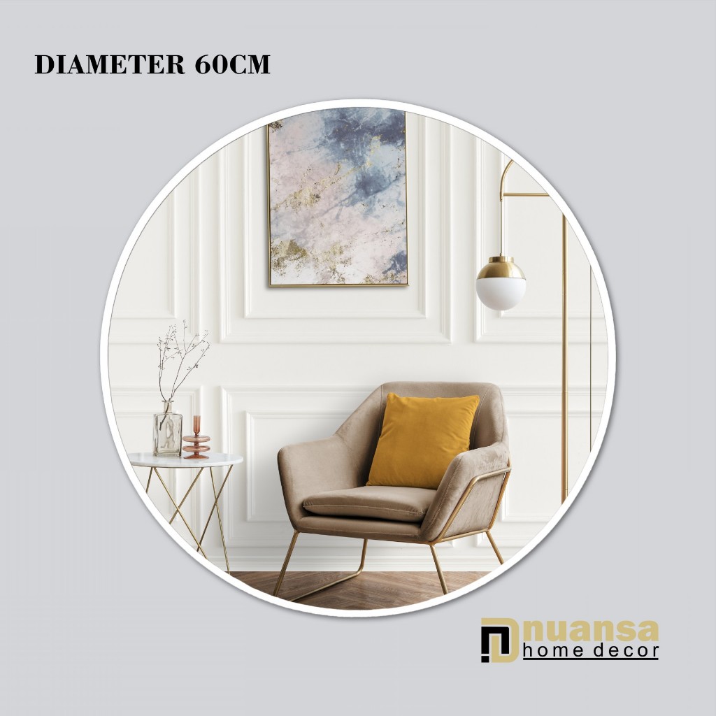 RB Cermin Bulat Gantung - Cermin Dinding - Cermin Gantung - Cermin Bulat - Cermin Aethetic - Cermin