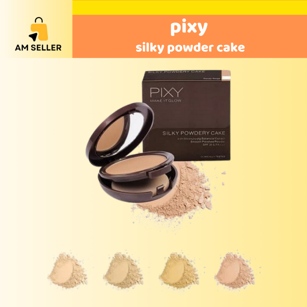 PIXY Make It Glow Silky Powdery Cake SPF35 PA+++ / Bedak Padat Natural / Makeup Medium Coverage