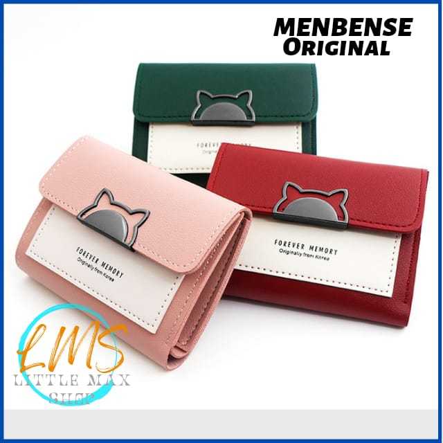 [Lms] Dompet Minimalis Wanita Original Menbense Desain Lucu Bahan Kulit PU Berkualitas dan Lembut