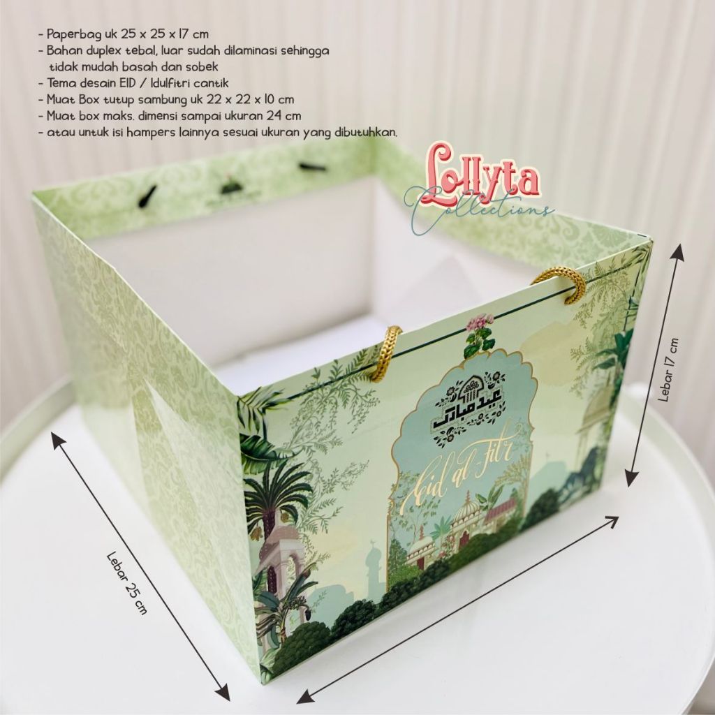 

Paperbag 25 x 25 x 17 cm EID / Idulfitri Tema Benggala