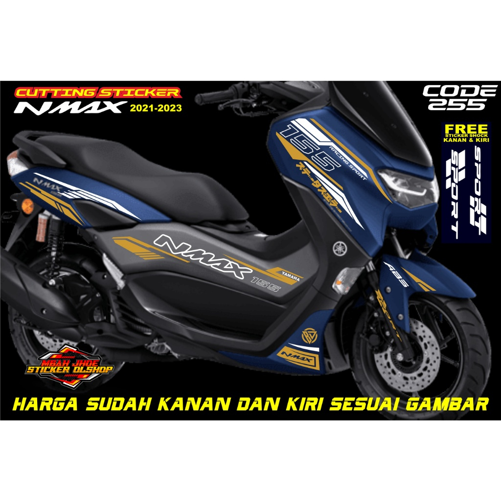 cutting sticker motor yamaha new nmax body biru 255