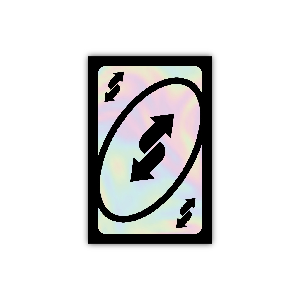 sticker reverse card uno, stiker hologram satuan- Z077