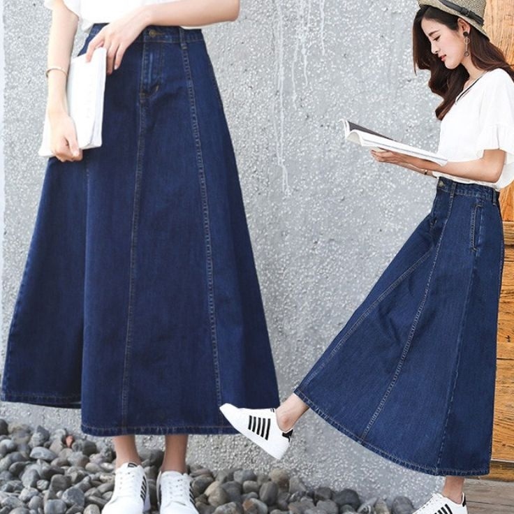 Promo Keren Rok Jeans 78 Style Korean  Rok Denim Wanita Sctret  Rok Mayung Jumbo