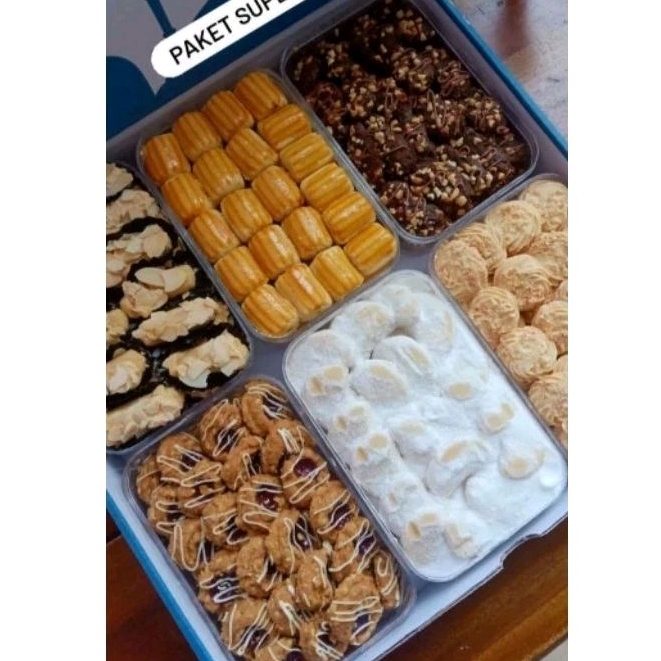 

paket kue kering isi 6 toples premium nastar wisman sagu keju Kastengel edam chedar