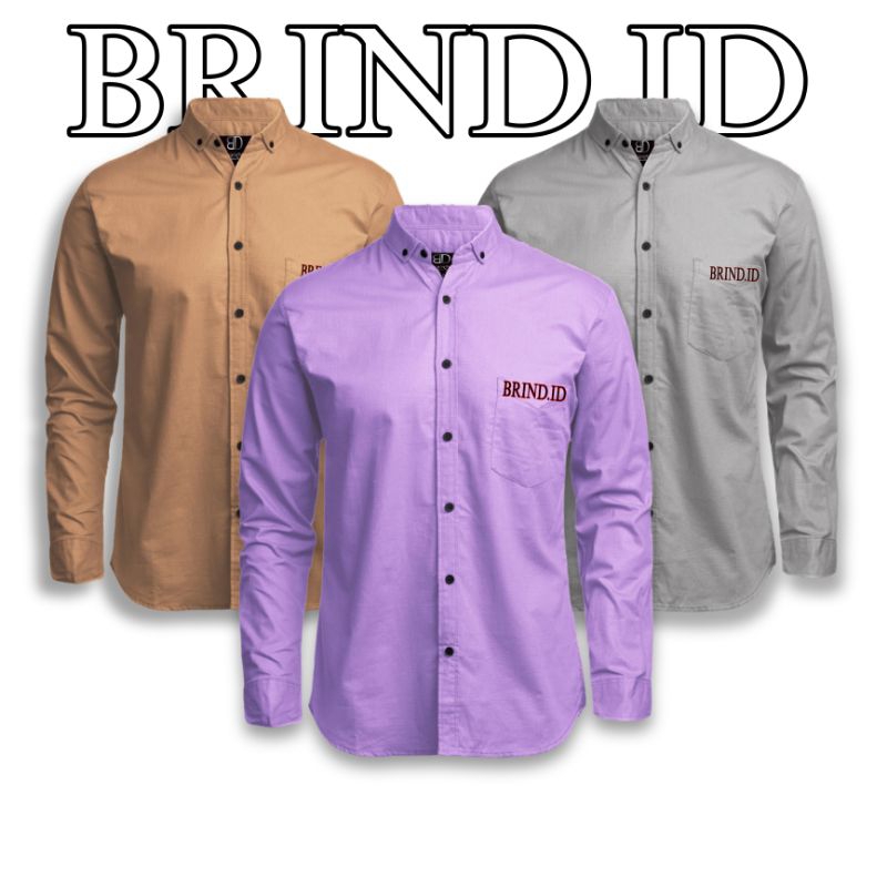 KEMEJA PANJANG POLOS PRIA LENGAN PANJANG UNGU LILAC / UNGU LAVENDER