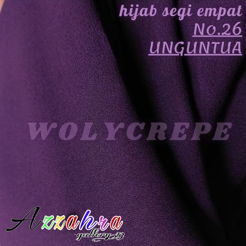 Hijab segi empat WOLYCREPE UNGU TUA