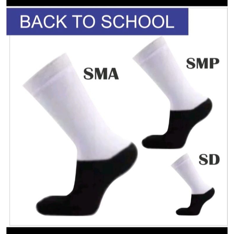 kaos kaki anak sekolah, kaos kaki hitam-putih polos