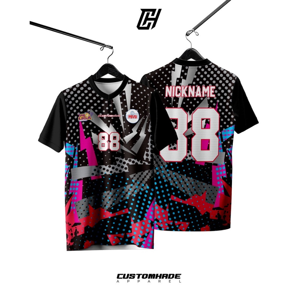Baju Kaos Voli Wanita Fullprinting Tambah Nama Custom Varisi Tipe Customhade