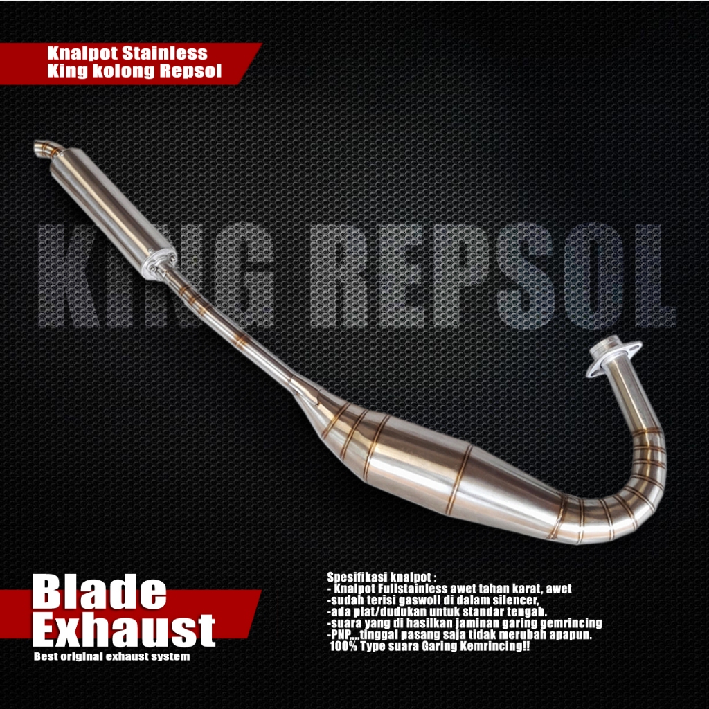 Knalpot Rx King Kolong Repsol Model/type Yy pang yypang Stainless