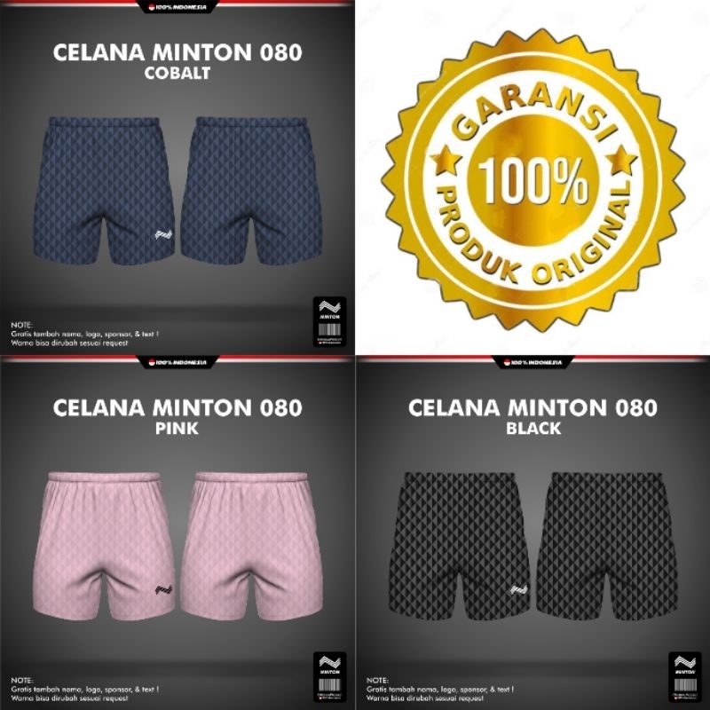 CELANA PENDEK MINTON 080 BADMINTON ORI IMPORT VOLLY GOWES PINGPONG ORIGINAL PREMIUM KAOS PRIA WANITA