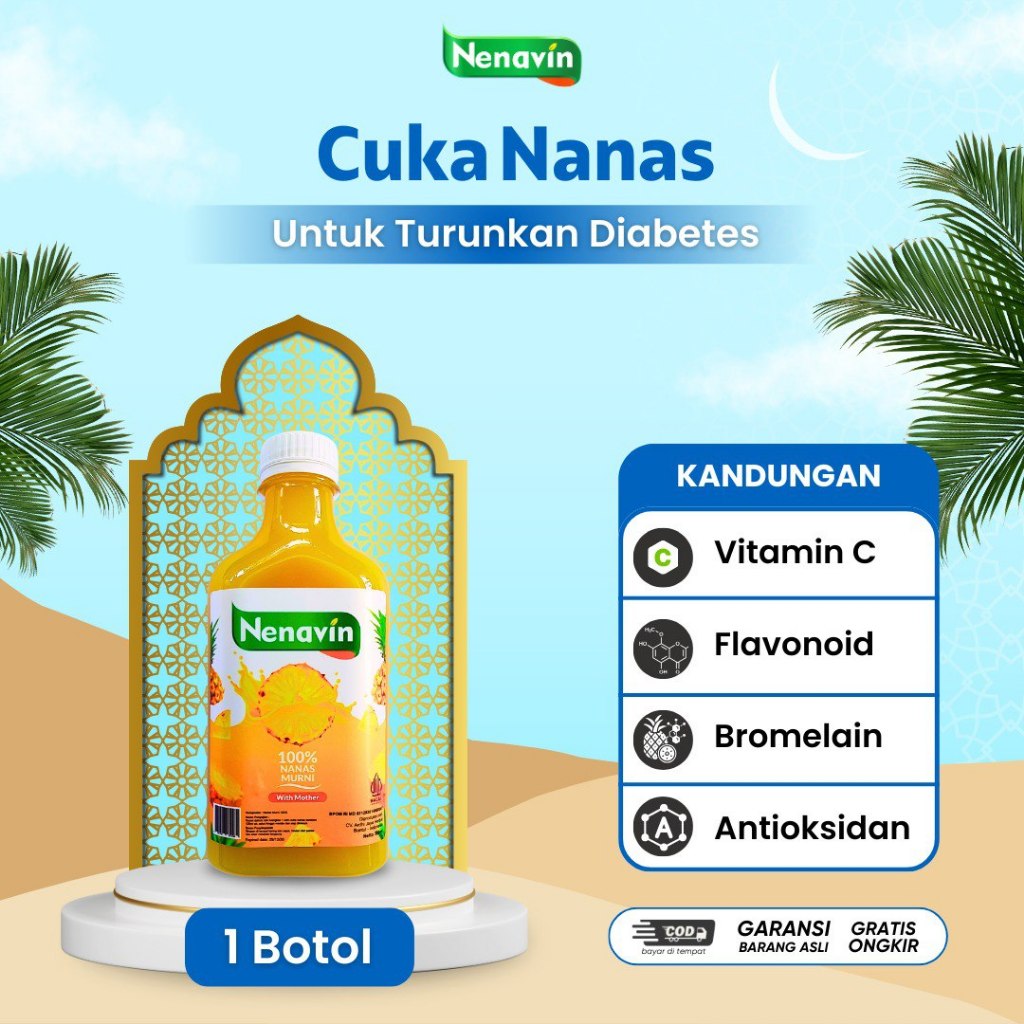 

Cuka Nanas Organik NENAVIN - Mampu Atasi Kanker - Obat Diabetes Herbal Ampuh HALAL - BPOM - COD