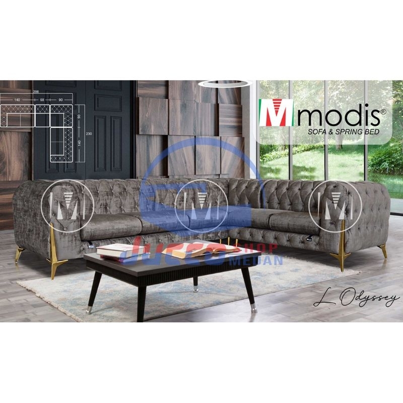 Sofa Modis L Odyssey - Sofa Sudut minimalis - Sofa Tamu Modis L - Sofa Keluarga bergaransi 5thn - Me