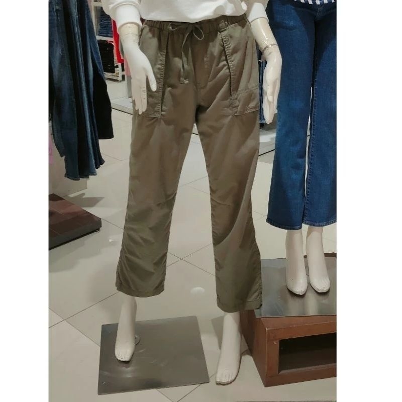 LOGO JEANS Celana wanita cargo pinggang karet size S-XL