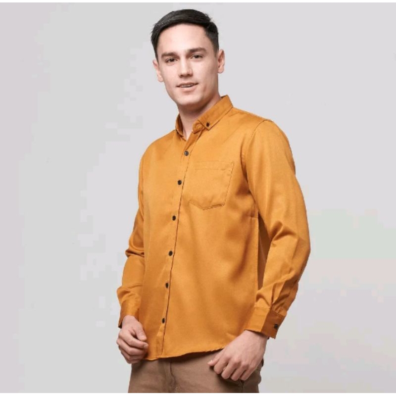 [Pedagang Pilihan] COD ✅ Kemeja Pria Lengan Panjang | Baju Kemeja Pria Lengan Panjang Atasan Pria Po