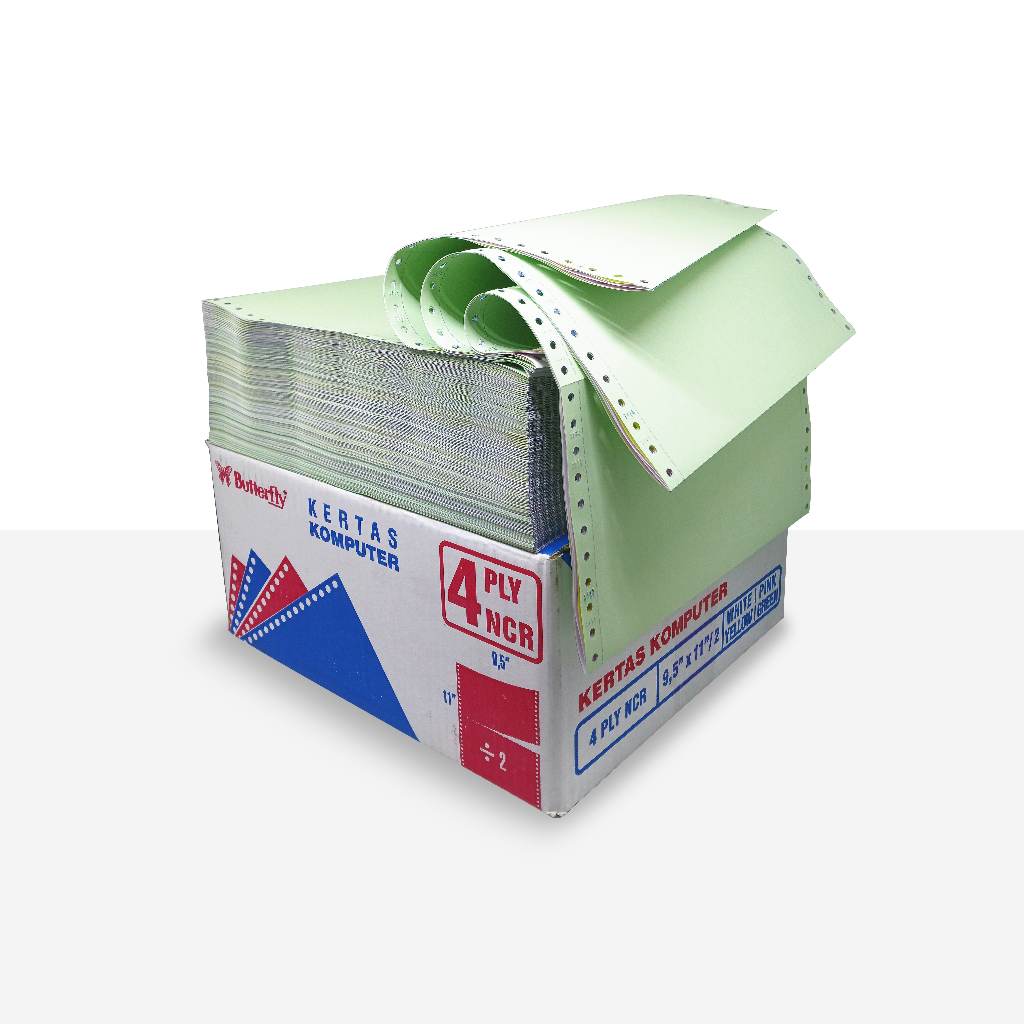 

Promo BUTTERFLY KERTAS CONTINUOUS FORM NCR 4 PLY 9,5 X 11,2 /KERTAS KOMPUTER