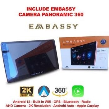 Head unit Android Embassy Ambasador 2000 9 Inch Ram 4/64 + Kamera embassy 360