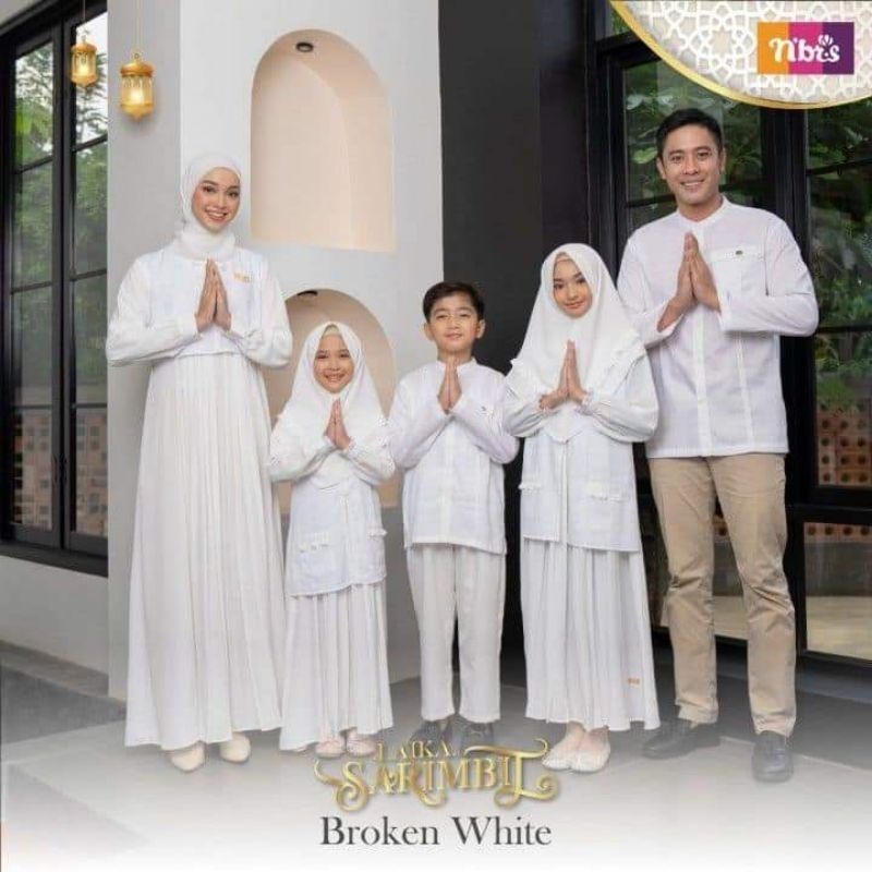 SALE 50% SARIMBIT NIBRAS LAIKA BROKEN WHITE_SARIMBIT NIBRAS_GAMIS ANAK_KOKO ANAK