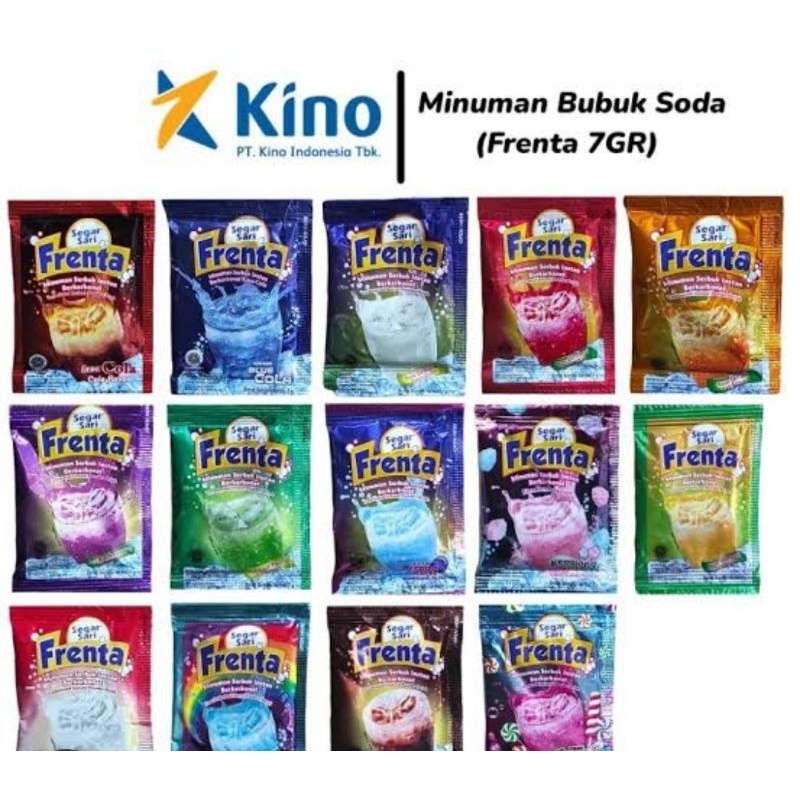 

minuman sachet bubuk soda segar sari frenta ready aneka varian rasa1renceng isi 10pc..