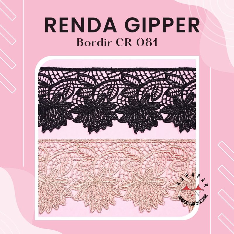 Renda Gipper CR 081 ROL Renda Bordir Mukena Baju