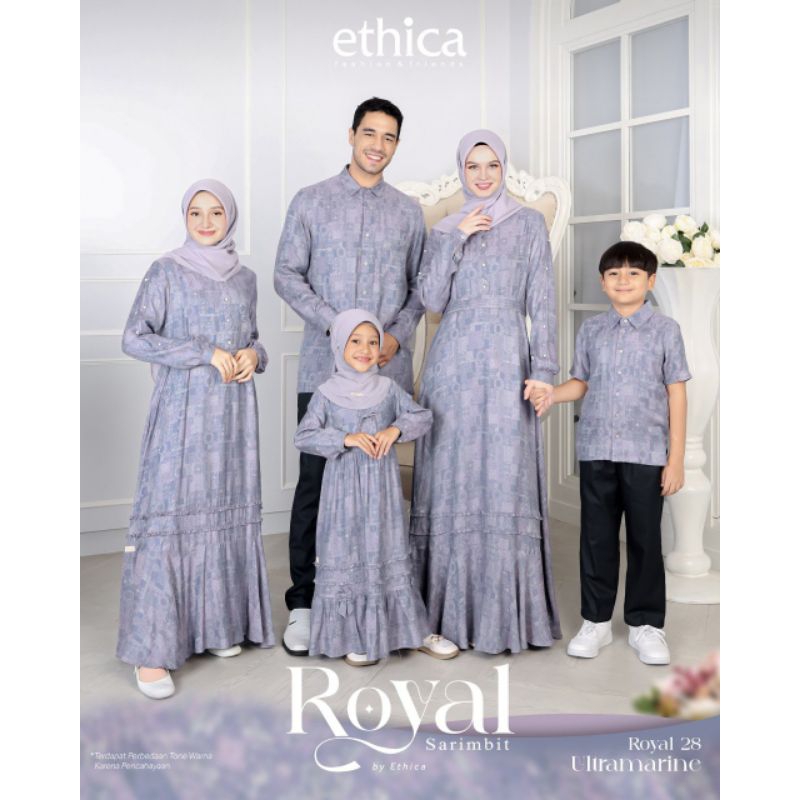 SARIMBIT ETHICA 2024 BAJU LEBARAN KELUARGA DAN COUPLE MEWAH ELEGAN WARNA ULTRAMARINE / UNGU MUDA