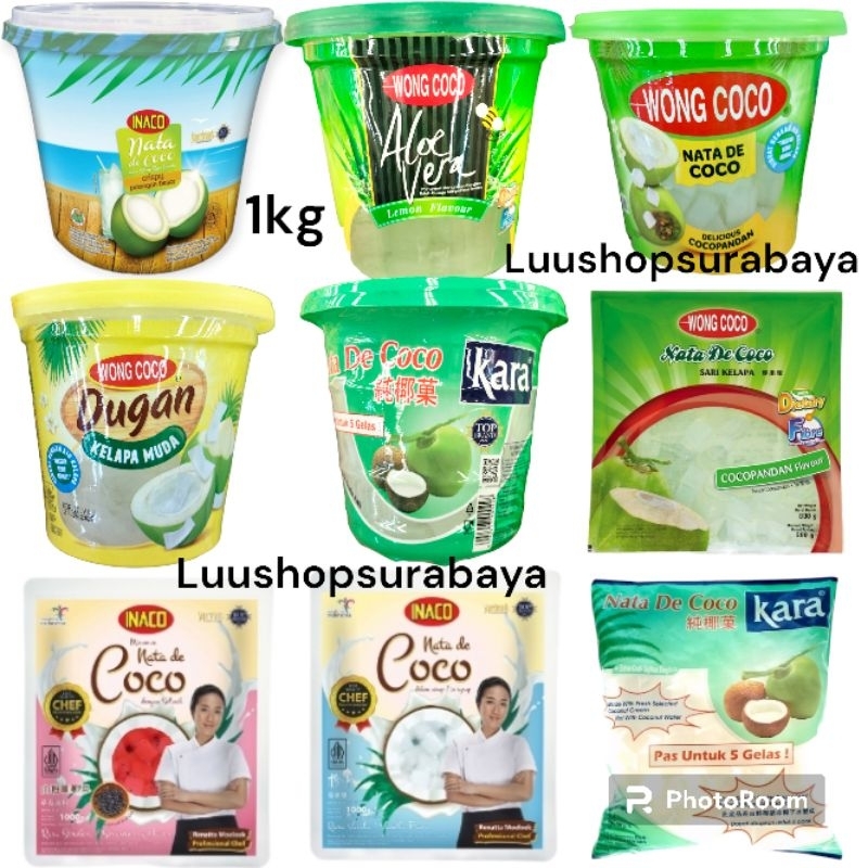 

Nata De Coco 1kg Inaco/Kara/Wong Coco Cup/Bantal