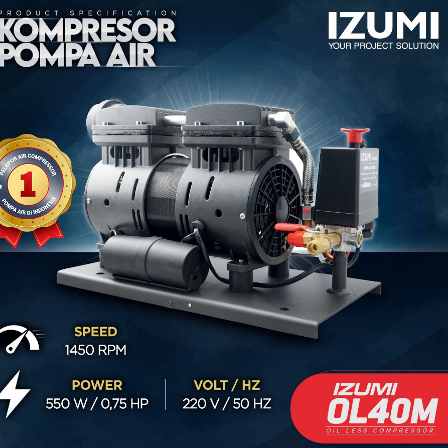 KOMPRESOR IZUMI SILENT TANPA OLI OL-40M / IZUMI POMPA AIR