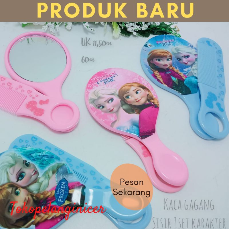 Paket Sisir & Cermin Karakter Lucu + Sisir Pelurus Rambut - Cermin Mini + Sisir Karakter / Cermin Mi