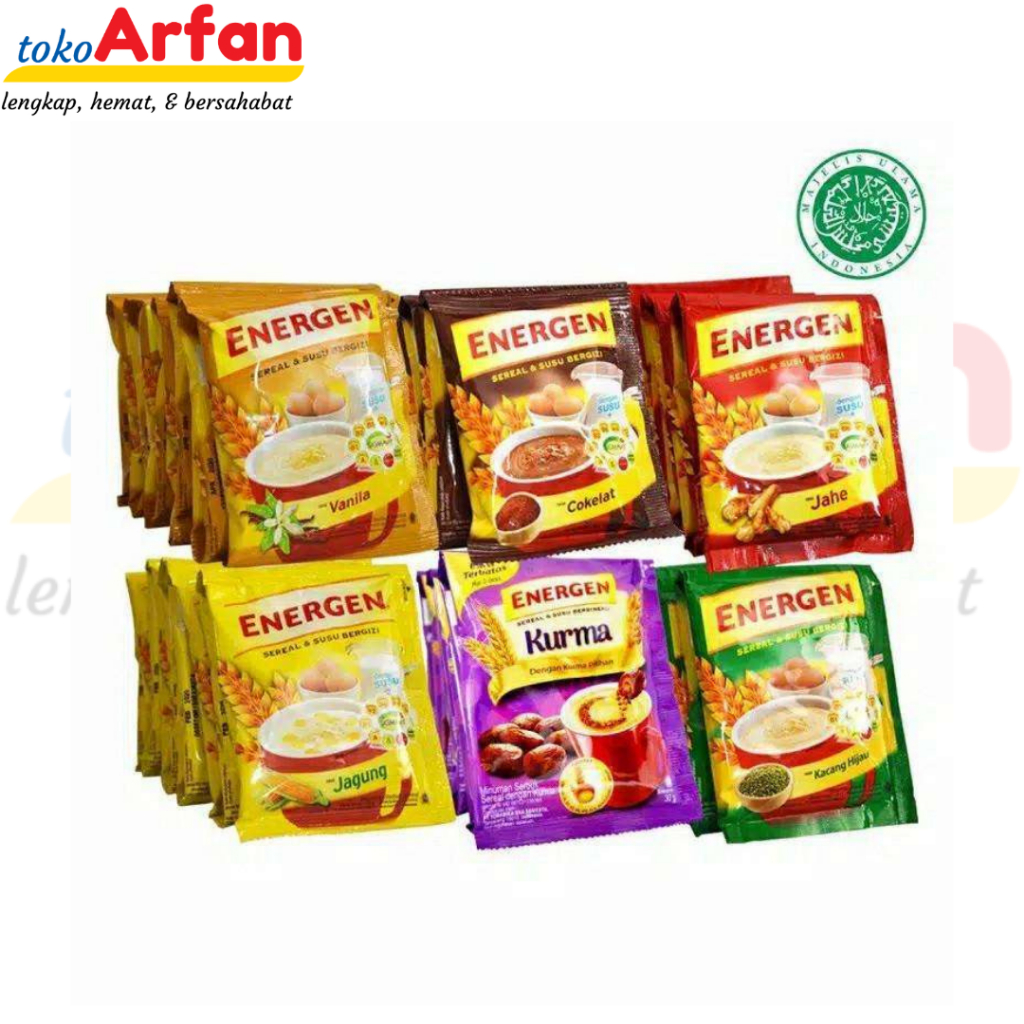 

Energen Sachet Vanila Coklat Kancang Hijau Enak Murah 1 Renceng 10pcs ( harga per pcs )