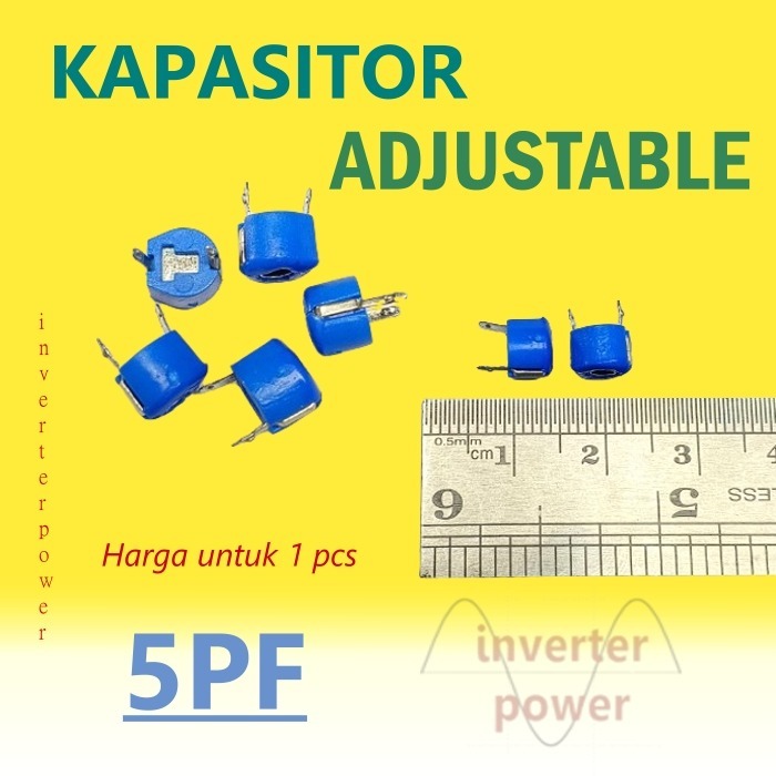 Adjustable kapasitor 5pF 5 pf diameter 6mm Biru